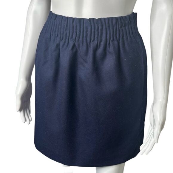 J. Crew Skirt Women’s 00 Blue Paperbag Waist Wool Blend Preppy Office Academia - Picture 7 of 7